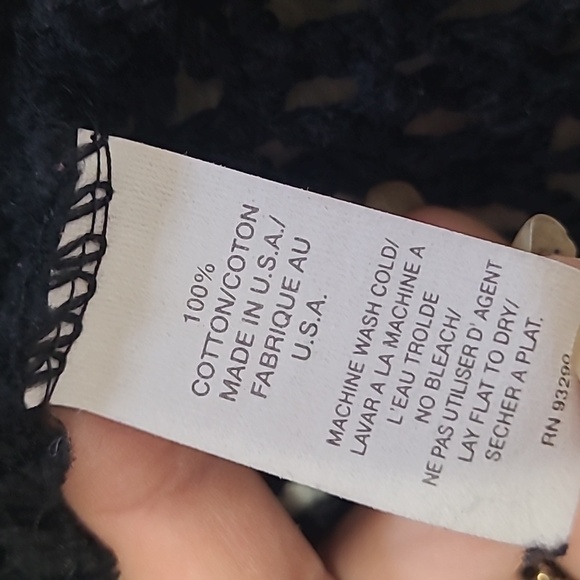 Y2K Torrid USA Made Black Chunky Loose Knit Quarter Sleeve Top Plus Size 1 - Picture 11 of 11